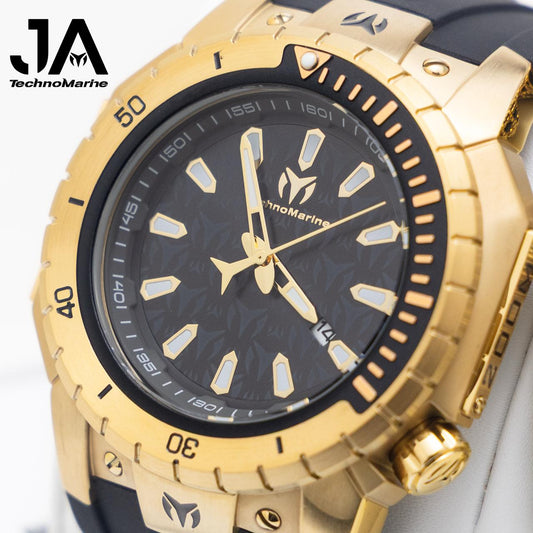 TechnoMarine Manta Quartz Gold Dial Men's Watch Una Pulsera Gratis