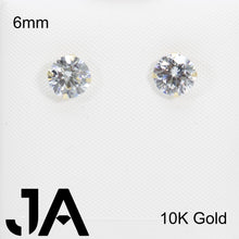 Cargar imagen en el visor de la galería, Zirconias 6mm Circulo En 14k
