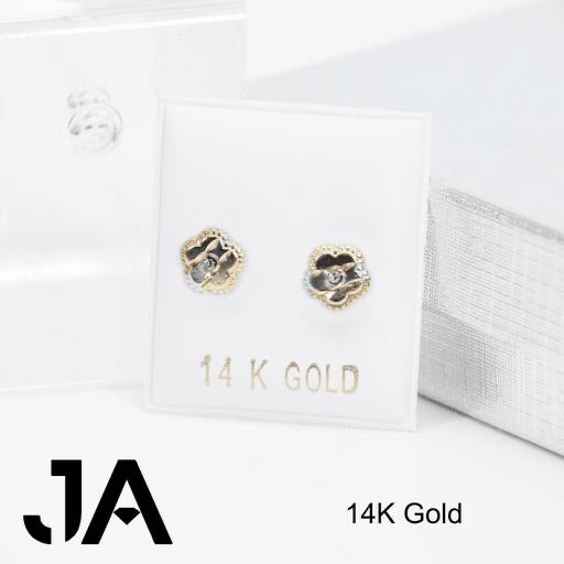 Zirconias De Flor En 14k