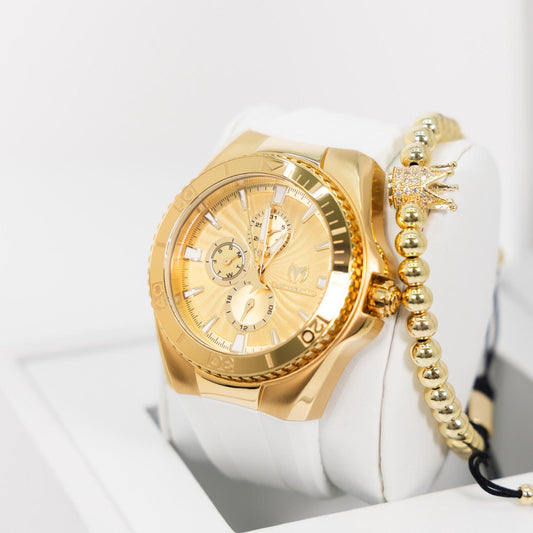 TechnoMarine Cruise California Men's Watch - 45mm, Black, White, Oro + 5% De Descuento = $139.99