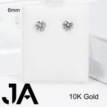 Cargar imagen en el visor de la galería, Zirconias 6mm Circulo En 14k
