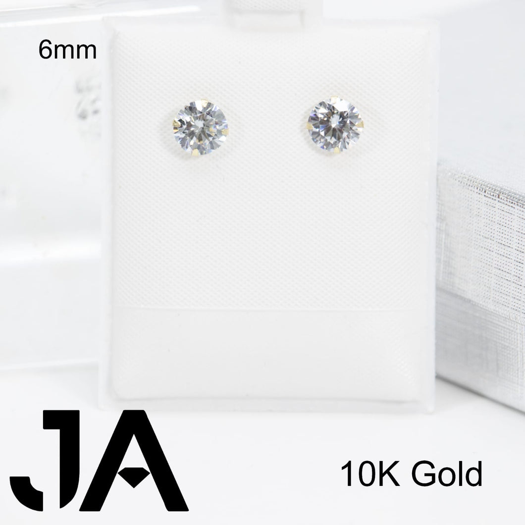 Zirconias 6mm Circulo En 14k