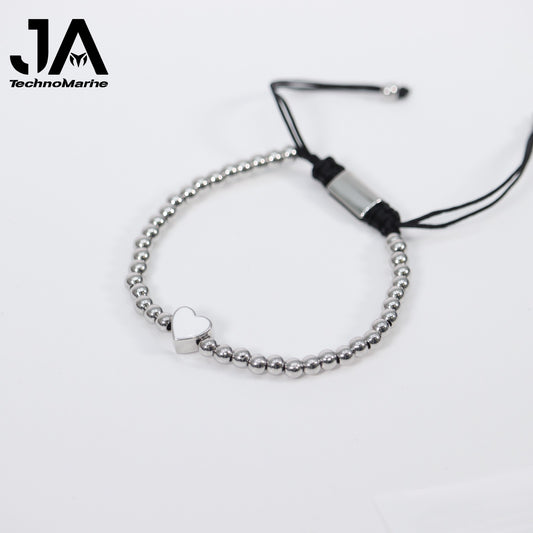 Pulsera De Corazón Azul Clarita Mujer Silver Ajustable Stainless Steel