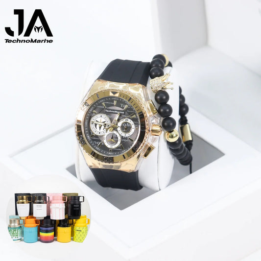 TechnoMarine Cruise California Men's Watch - 46mm, Oro + Una Pulsera + Perfume Adicional