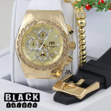 Load image into Gallery viewer, Technomarine Gold &amp; Gold Diamond 46mm Two Straps 
