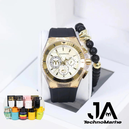 TechnoMarine Cruise California Men's Watch - 46mm, Oro + Una Pulsera + Perfume Adicional