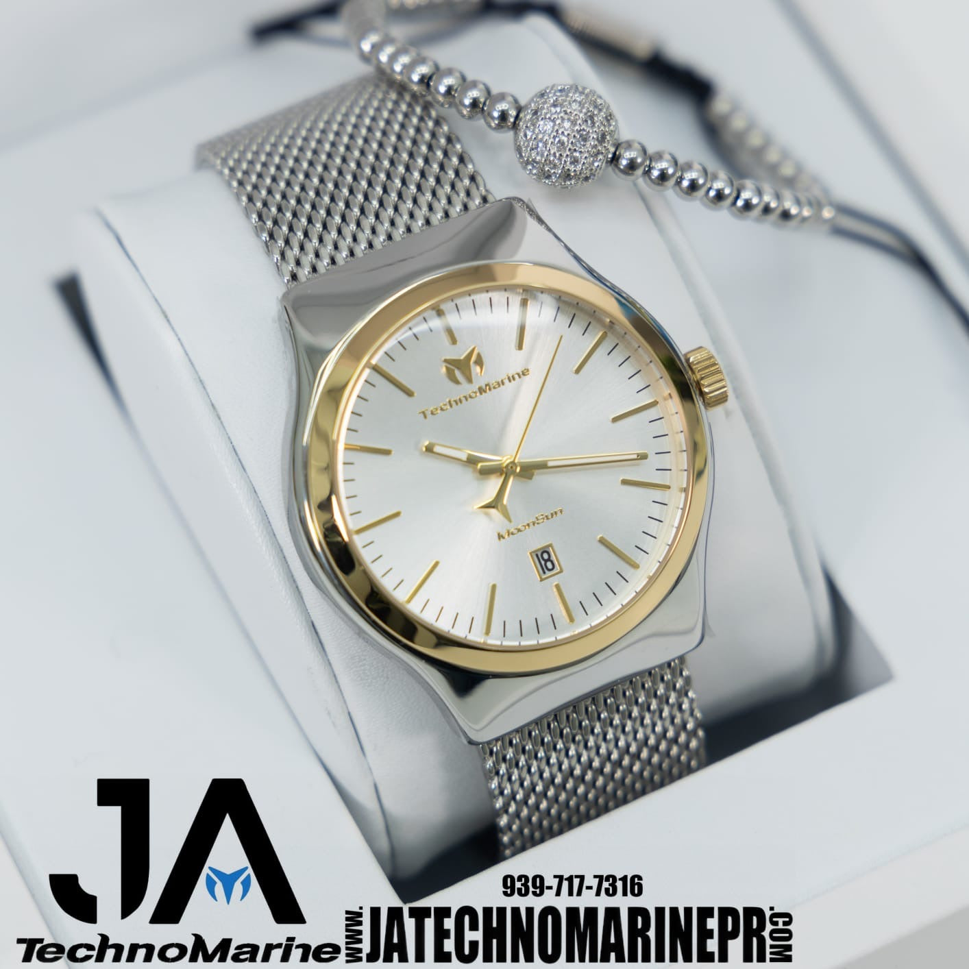TechnoMarine MoonSun Women's Watch - 40mm,Gold And Gold Silver