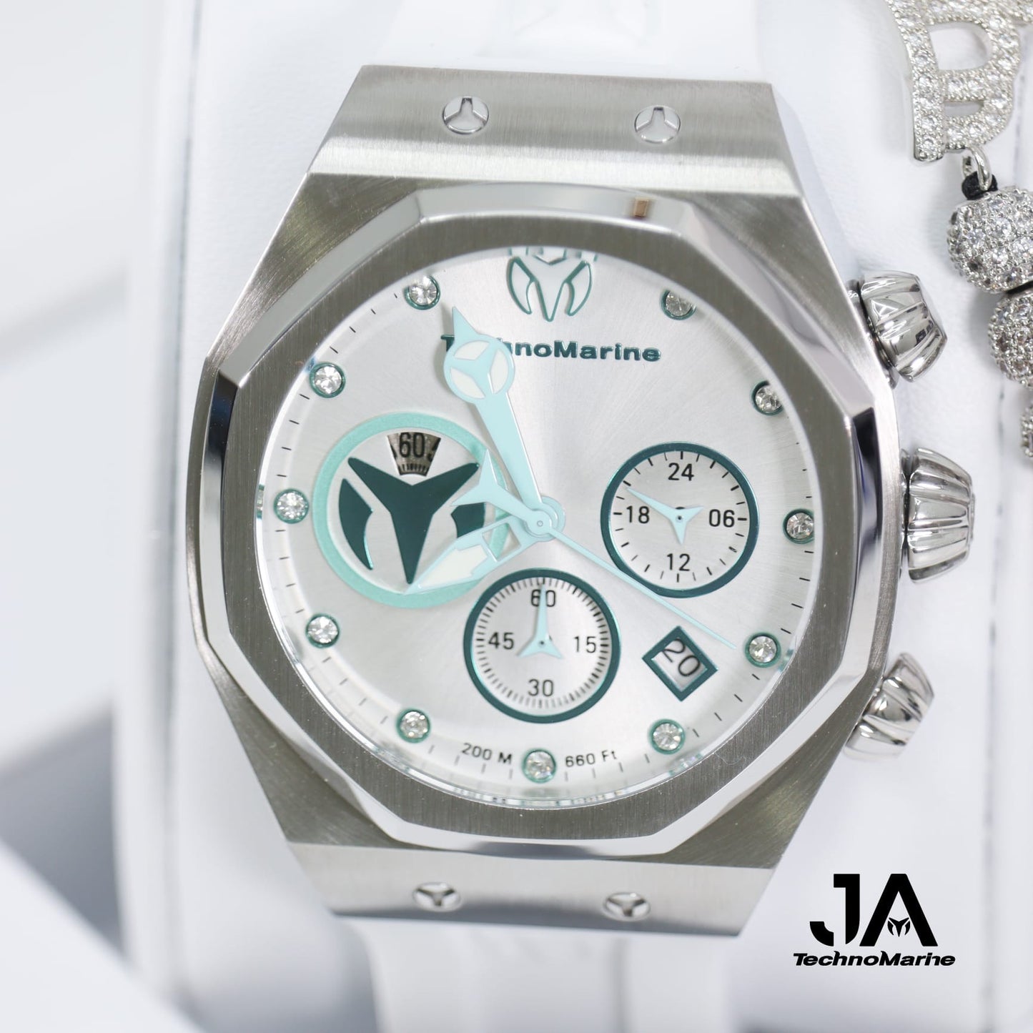 Technomarine Women Reef Sun Stainless Steel Quartz Watch With Silicone Strap 40mm Silver