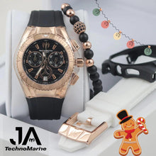 Load image into Gallery viewer, TechnoMarine Cruise Star Watch - 40mm Women&#39;s Rose Gold Black
