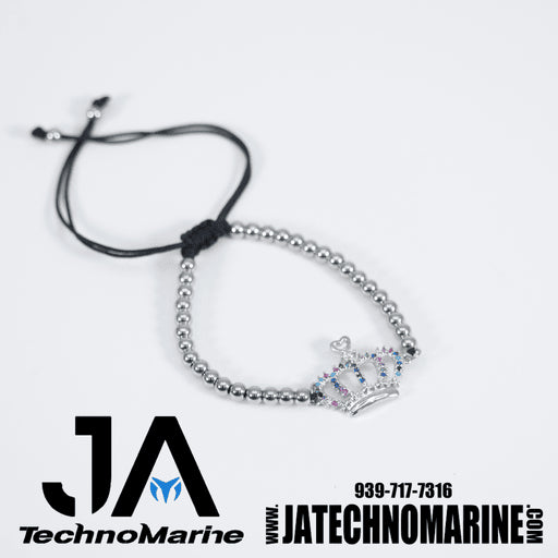 Pulsera De Corona Mujer Ajustable Silver Stainless Steel