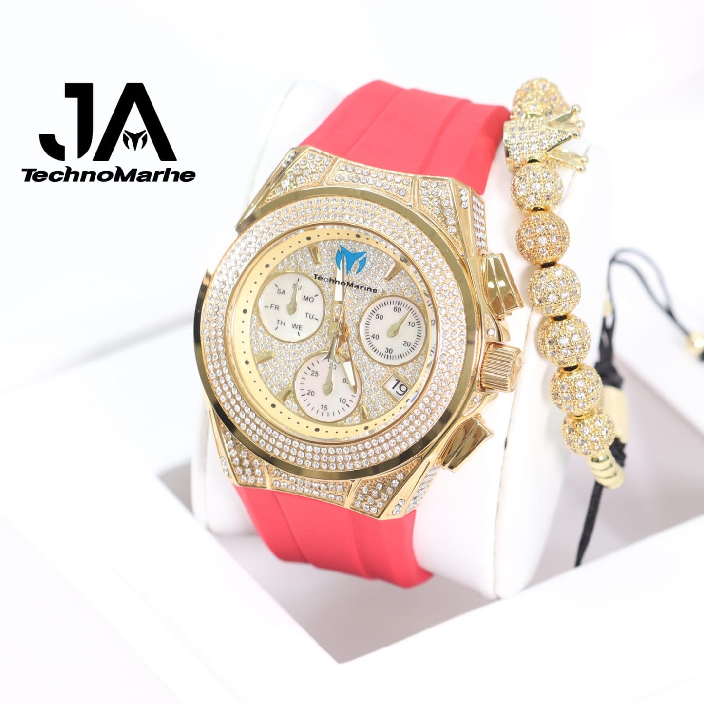 Technomarine (Pave) Cruise Collection Maquina Suiza Color Oro Una Pulsera Gratis