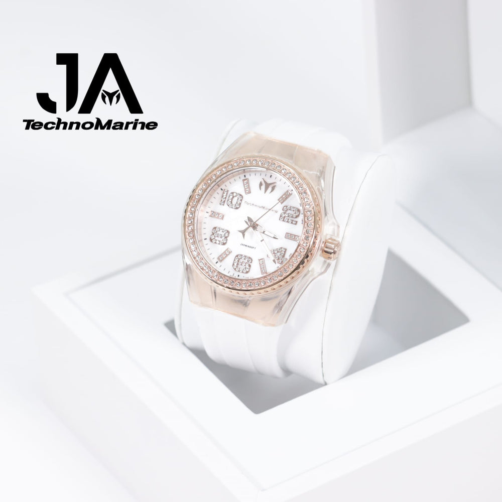 Technomarine Cruise Monogram 45mm Gold with Stones Rose Gold White 5% De Descuento = $94.99