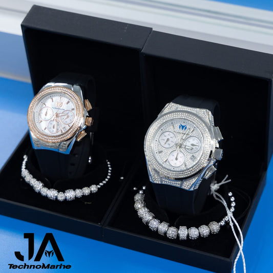 Set Technomarine (PAVE) 46 mm Hombre Cruise Collections Máquina SUIZA Color  Plata Y TechnoMarine Pave 40mm Para (Mujer) Plata Dos Tonos