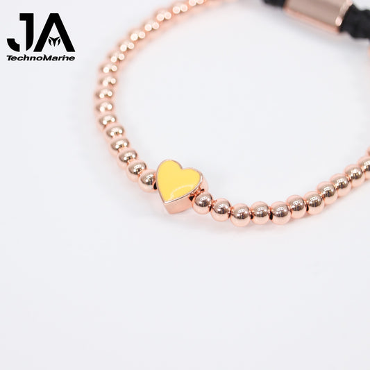 Pulsera De Corazón Amarillo Mujer Rose Gold Ajustable Stainless Steel