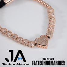 Cargar imagen en el visor de la galería, Pulsera De Corazon Rose Gold Mujer Ajustable
