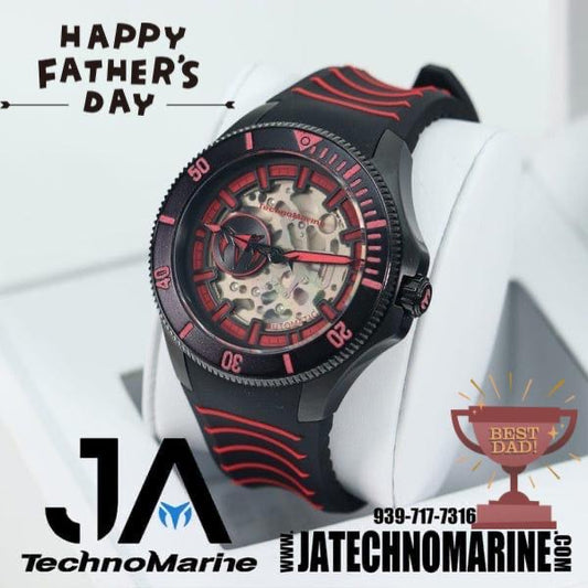 TechnoMarine Shark Cruise, Men's Watch, Stainless Steel Case, Silicone Strap, Mechanical Automatic