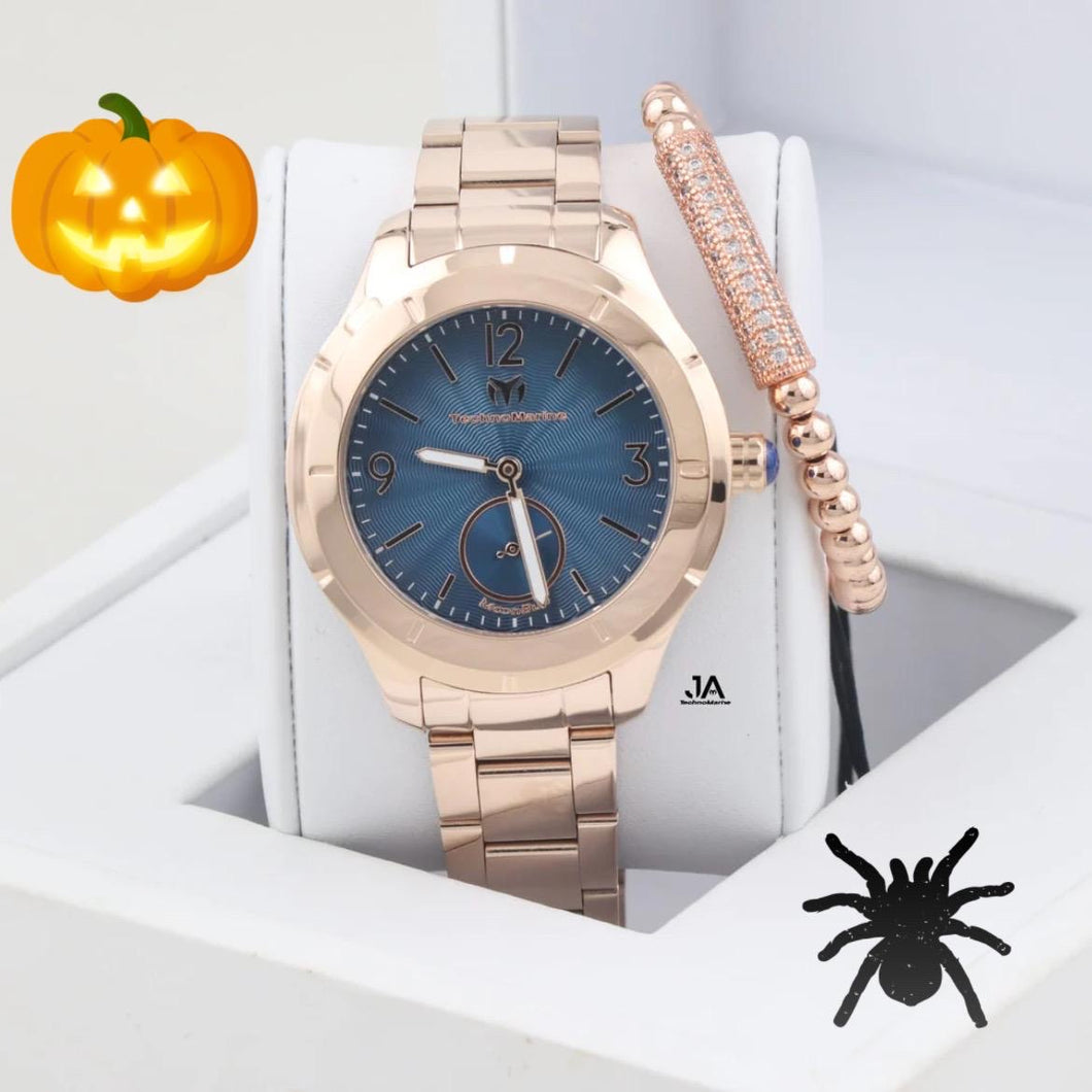 TECHNOMARINE MOONSUN QUARTZ MENS WATCH - 42MM STAINLESS STEEL CASE, STAINLESS STEEL BAND, STEEL