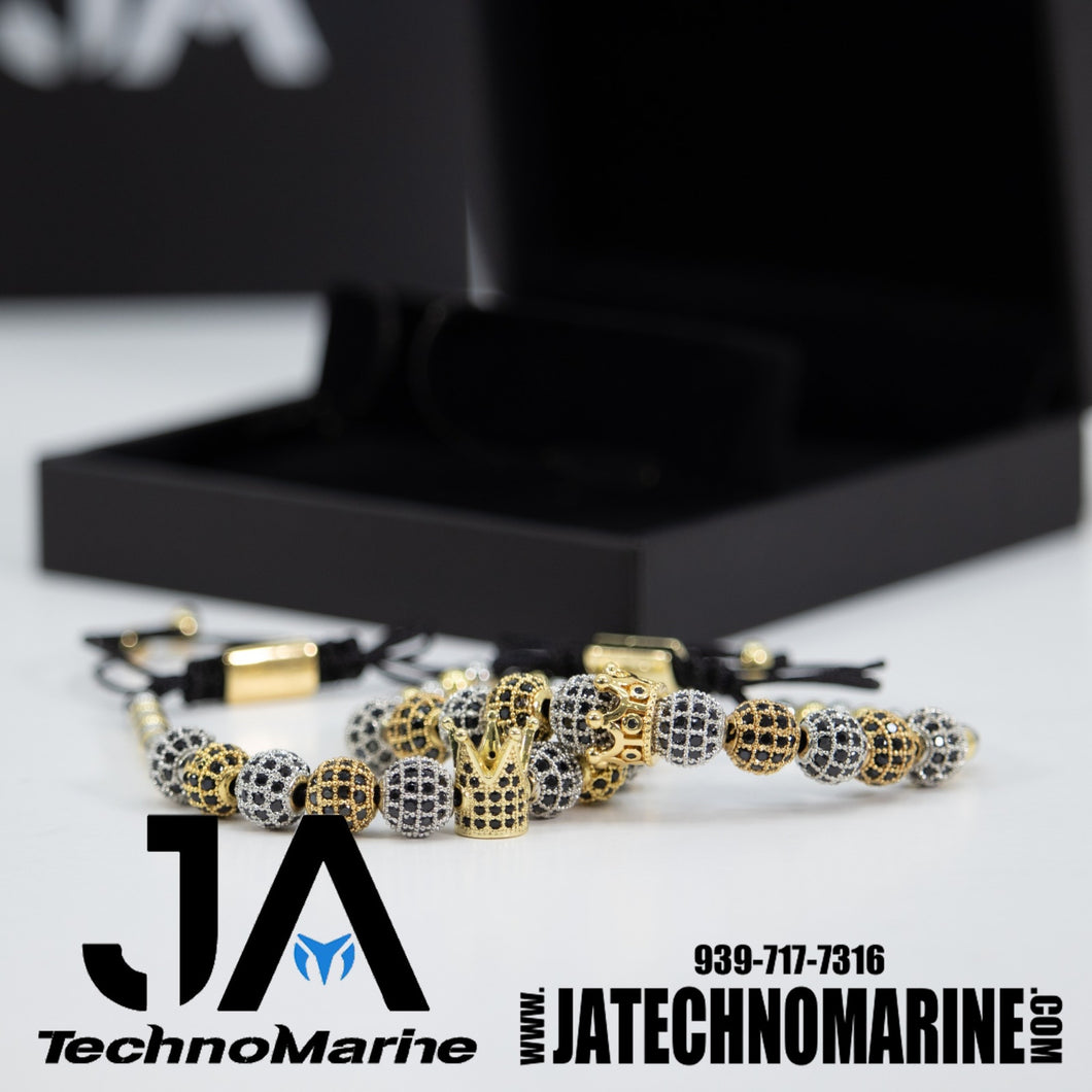Set De Pulseras Oro y Silver De Dos Ajustable