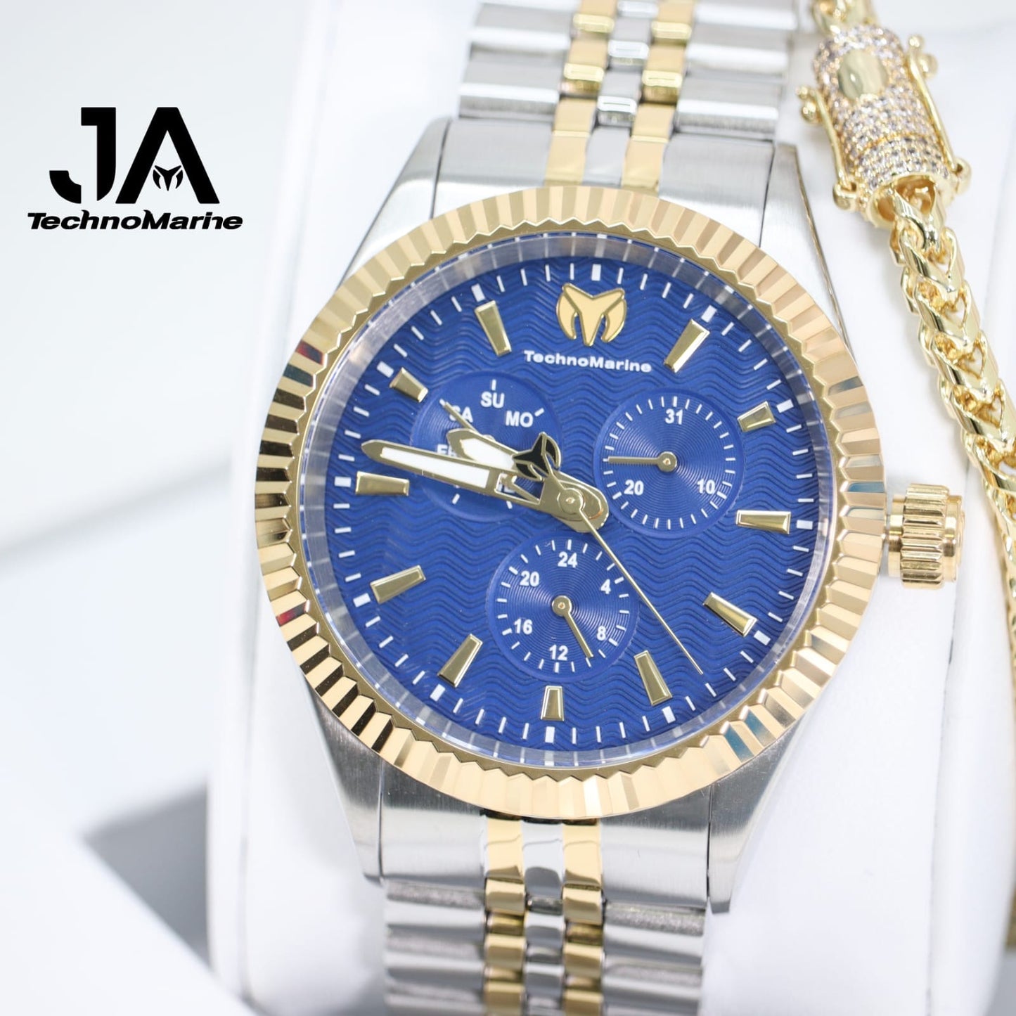 TECHNOMARINE Sea Dream Quartz Dial Watch 42 mm Dos Tonos Fondo AzulCON Con Una Pulsera