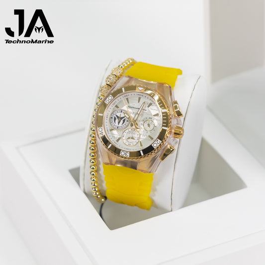 TechnoMarine Cruise California Women's Watch w/ Mother of Pearl Dial - 40.57mm, yellow Una Pulsera Gratis