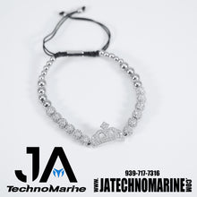 Cargar imagen en el visor de la galería, Pulsera De Corona Mujer Ajustable Silver Stainless Steel
