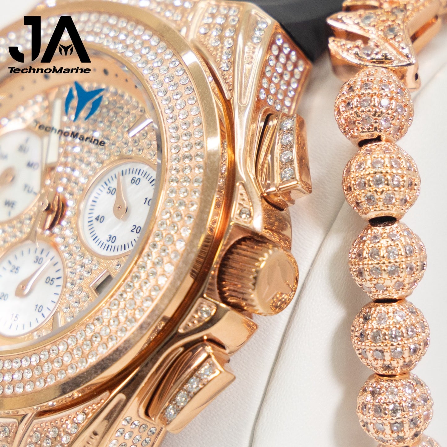 Technomarine custom Cruise Pave Unisex 45mm Rose gold Watch 
