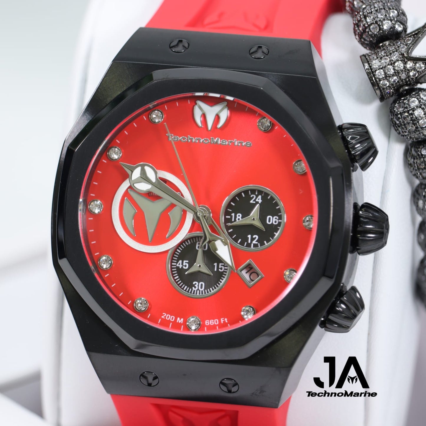 Technomarine Men's Reef Sun Stainless Steel Quartz Watch With Silicone Strap Yellow