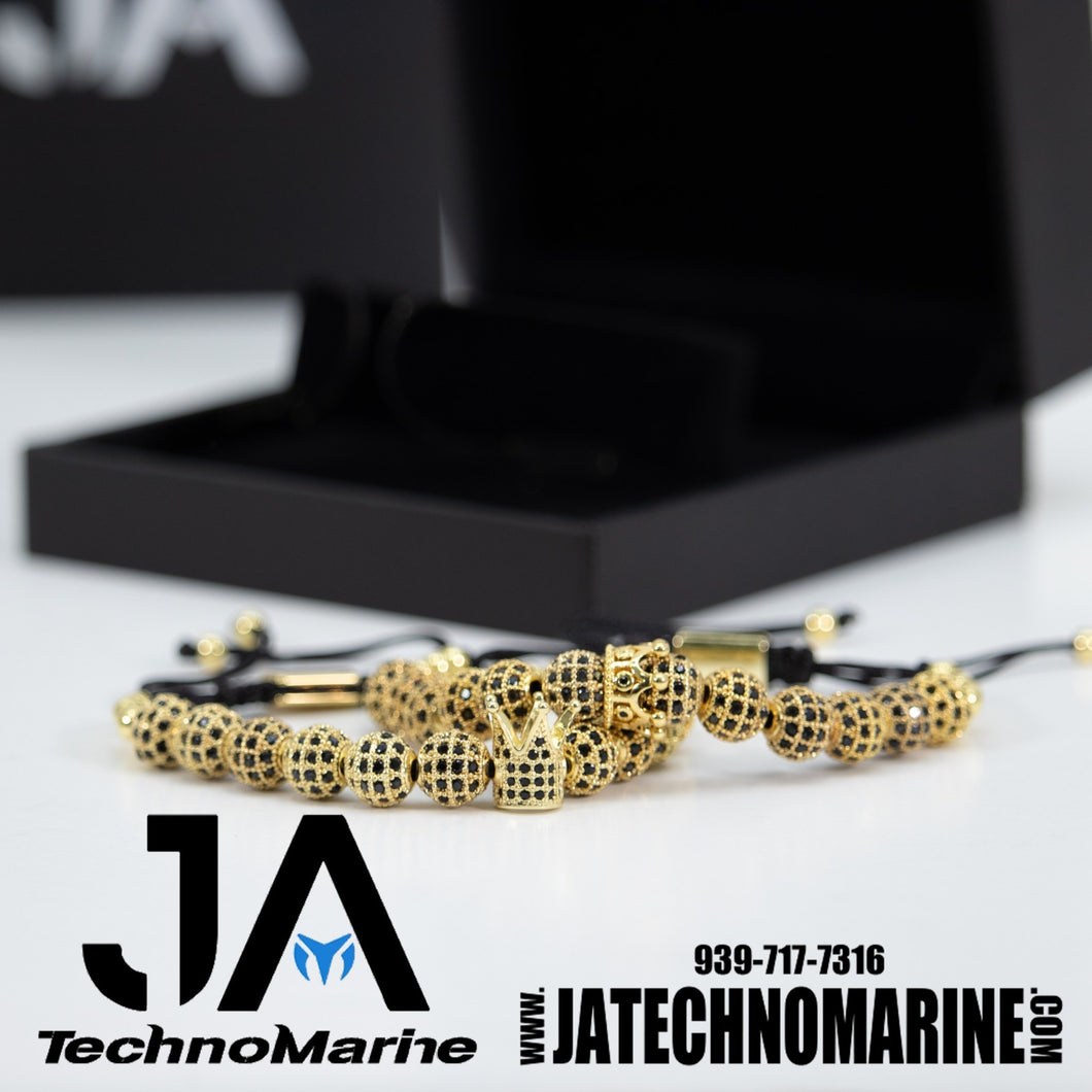 Set De Pulseras Oro De Dos Ajustable