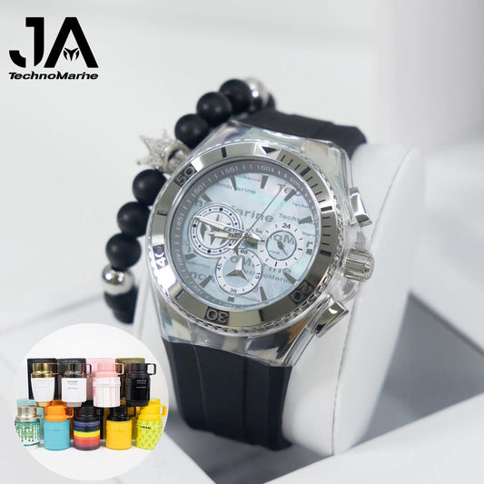 TechnoMarine Cruise California Men's Watch - 46mm, Silver + Una Pulsera + Perfume Adicional