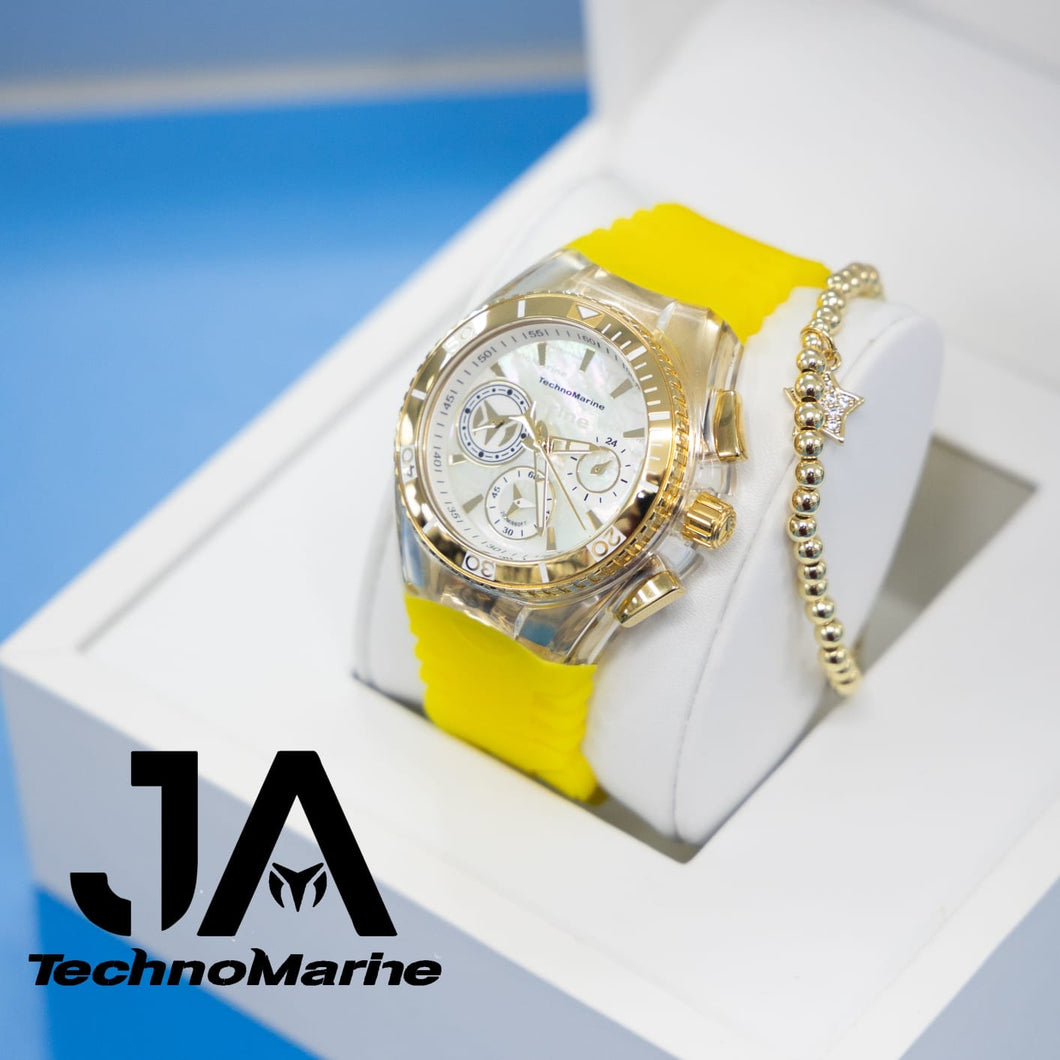 TechnoMarine Cruise California Women's Watch w/ Mother of Pearl Dial - 40.57mm, yellow Una Pulsera Gratis