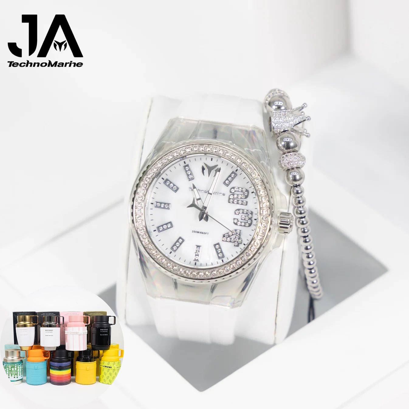 TechnoMarine Cruise Monogram Men's Watch - 47.8mm, Rose Gold + Una Pulsera + Perfume Adicional