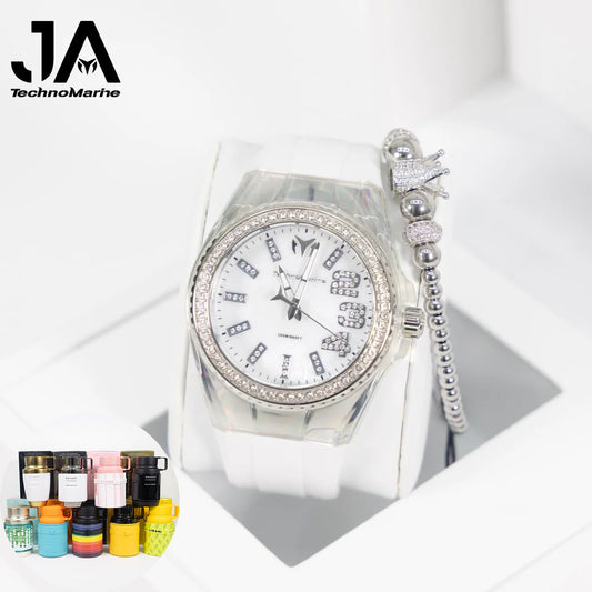 TechnoMarine Cruise Monogram Men's Watch - 47.8mm, Rose Gold + Una Pulsera + Perfume Adicional