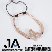 Cargar imagen en el visor de la galería, Pulsera De Mariposa Rose Gold Ajustable Stainless Steel
