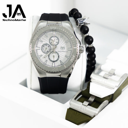 TechnoMarine Cruise California Men's Watch - 45mm, Black, White, Silver + 5% De Descuento = $159.99