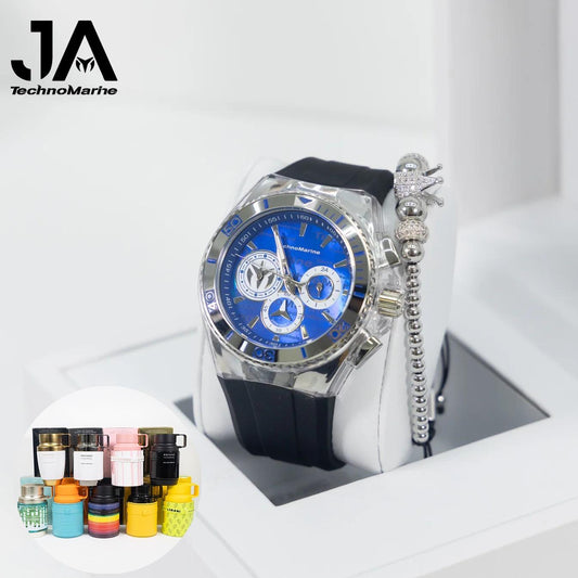 TechnoMarine Cruise California Men's Watch - 46mm, Silver + Una Pulsera + Perfume Adicional