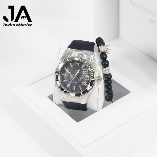 Technomarine Cruise Monogram 45mm Silver Stainless steel Una Pulsera Gratis 5% De Descuento = $94.99