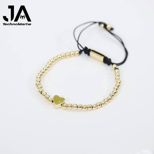Pulsera De Corazón Amarillo Mujer Dorada Ajustable Stainless Steel