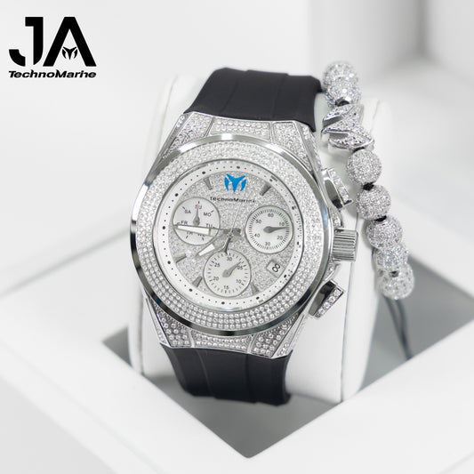Technomarine  custom    Cruise Pave Unisex 45mm Silver Watch