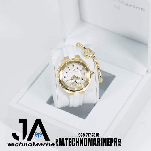 Technomarine Cruise Sea Lady Quartz Gold White Dial Watch 37mm