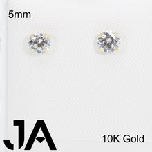 Cargar imagen en el visor de la galería, Zirconias 5mm Círculo En 14k
