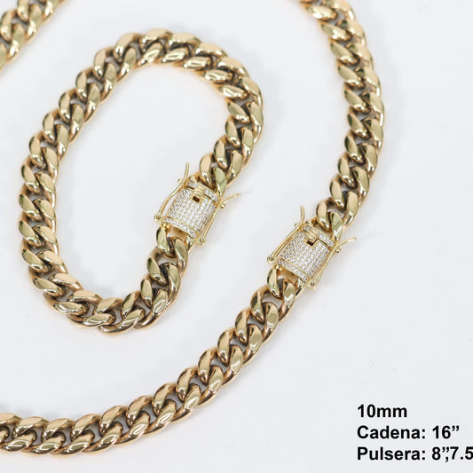 Cadenas Cubanas hombre 10mm 16” Stainless Steel