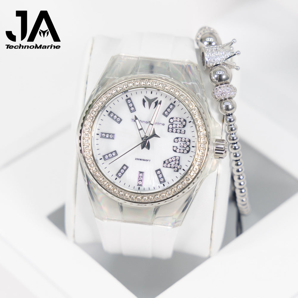 Technomarine Cruise Monogram 45mm Silver Stainless steel Una Pulsera Gratis 5% De Descuento = $94.99