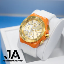 Cargar imagen en el visor de la galería, Technomarine Cruise Star Gold &amp; Gold 46mm Watch Una Pulsera Gratis Orange
