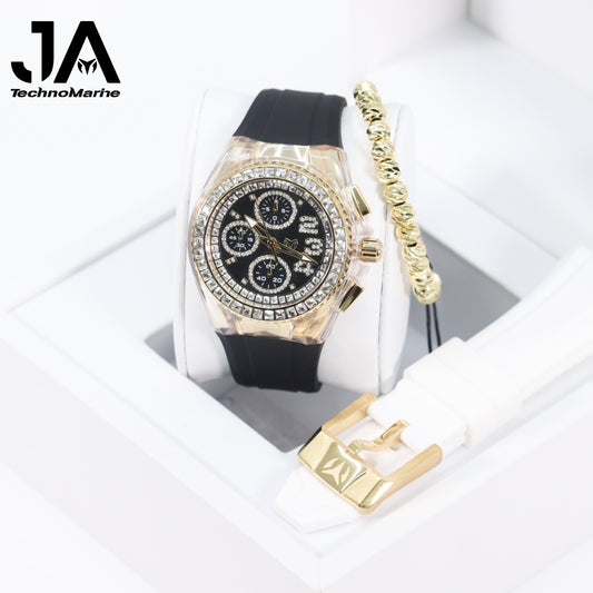 Technomarine  Cruise Glitz 40mm Gold with Stones Arrival Dos Correas
