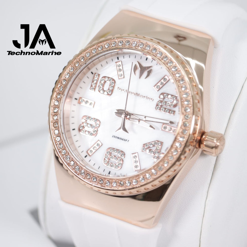 Technomarine Cruise Monogram 45mm Gold with Stones Rose Gold White 5% De Descuento = $94.99