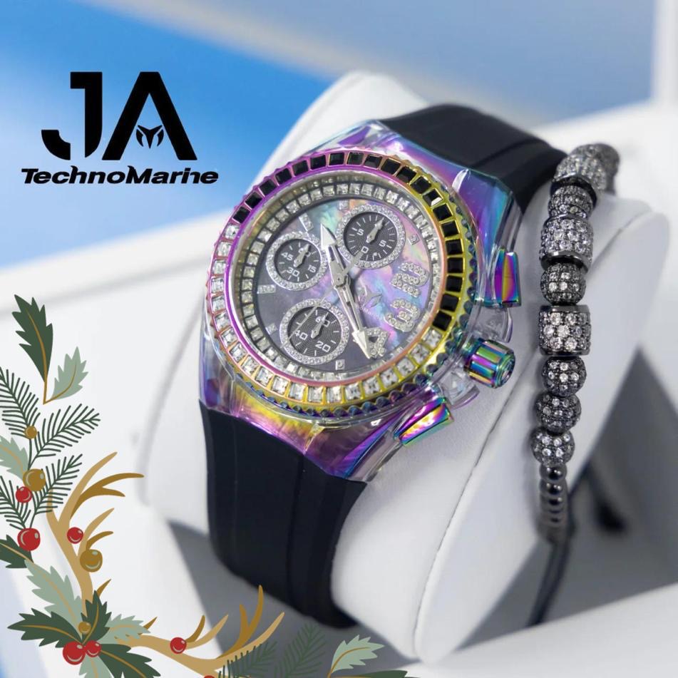 Technomarine  Cruise Glitz 40mm Gold with And Black Stones Arrival 2022