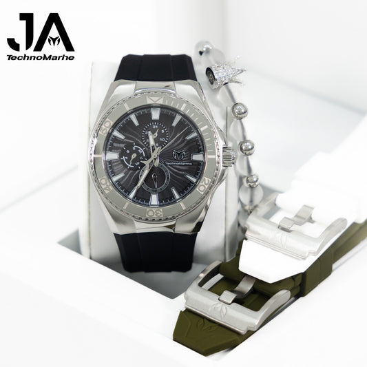 TechnoMarine Cruise California Men's Watch - 45mm, Black, White, Silver + 5% De Descuento = $159.99