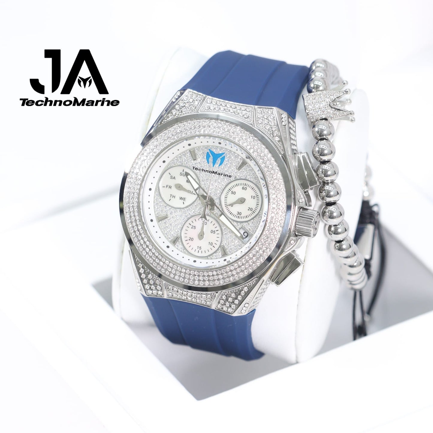 TECHNOMARINE (Pave) Cruise Collection Swiss Machine Silver Color One Free Bracelet
