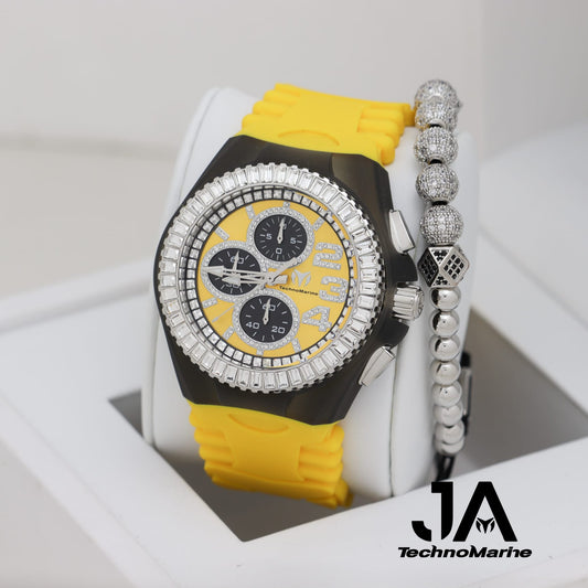 Technomarine Cruise Chronograph Quartz Crystal Yellow Dial Men's Watch 46 mm
