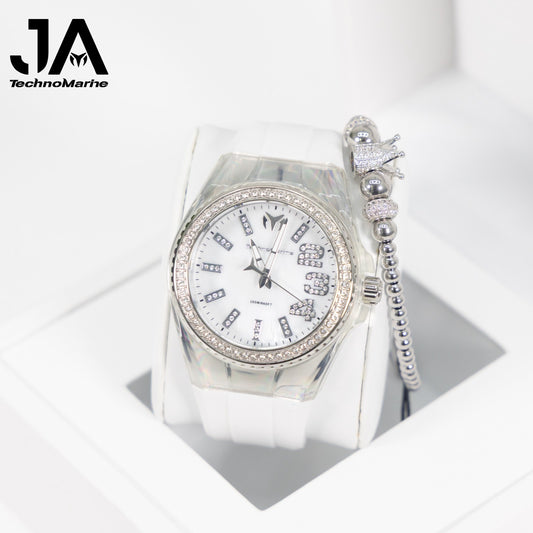 Technomarine Cruise Monogram 45mm Silver Stainless steel Una Pulsera Gratis 5% De Descuento = $94.99